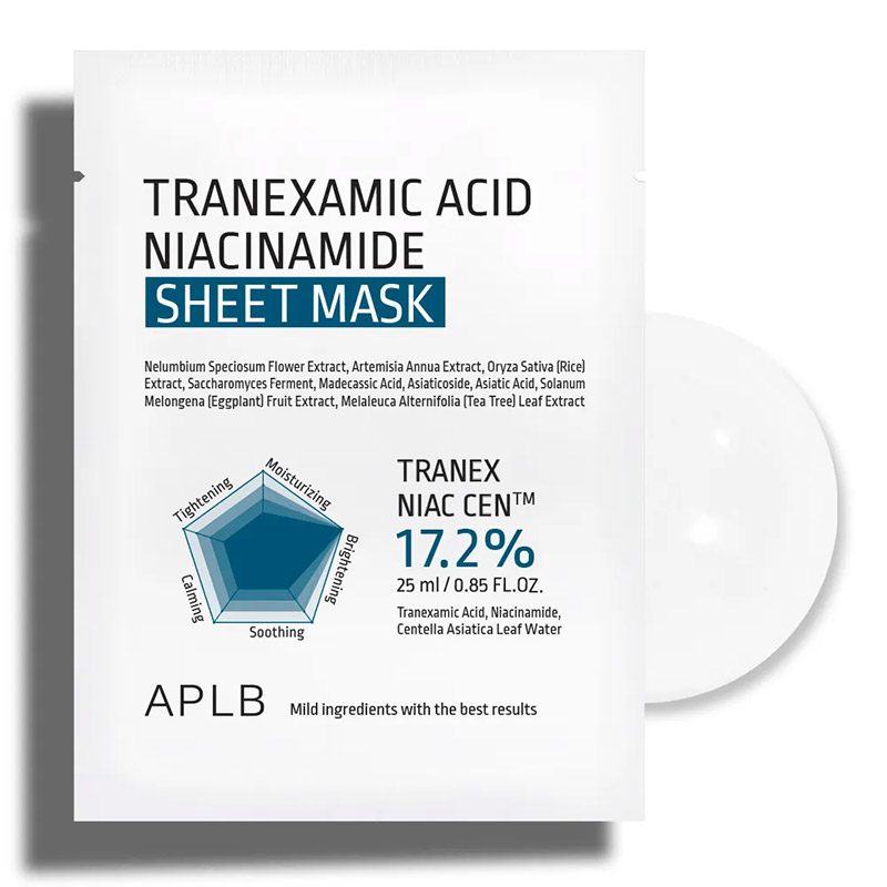 Тканевая маска с транексамовой кислотой APLB Tranexamic Acid Niacinamide Sheet Mask, 25 мл