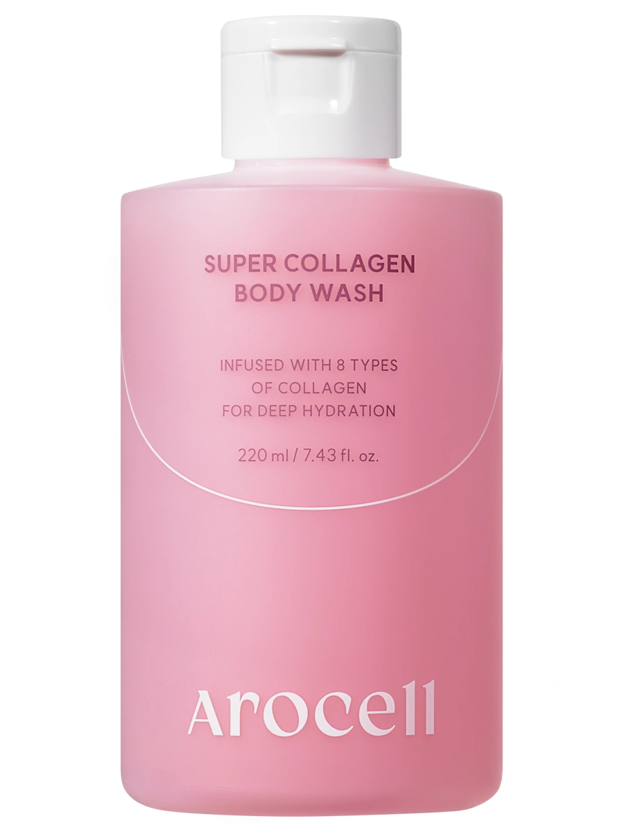 Коллагеновый гель для душа с ПДРН и кислотами Arocell Super Collagen Body Wash, 220 мл